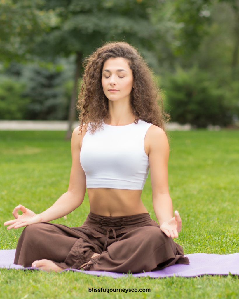 woman meditating, sporty woman, confident woman, self-confident woman, overcome self-doubt woman