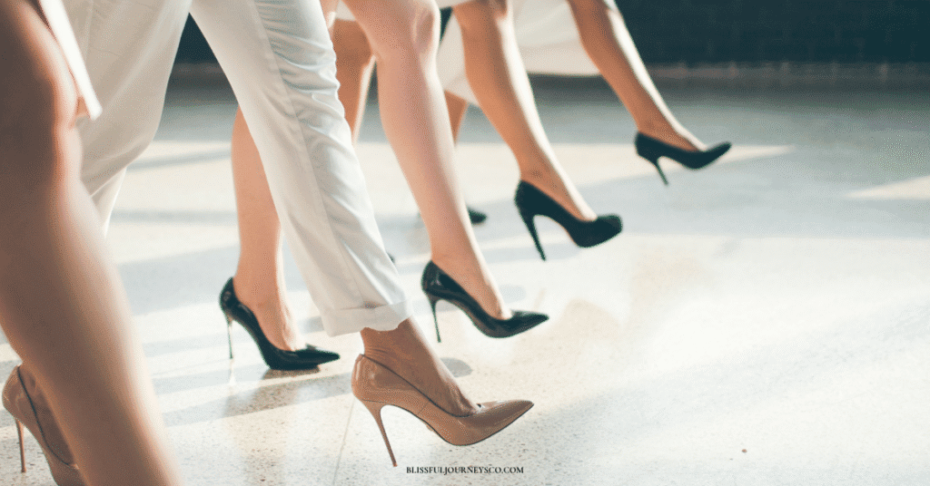 Feminine High heels, walking women